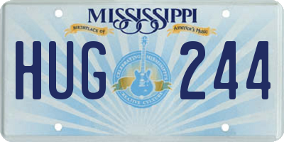 MS license plate HUG244