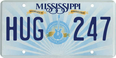 MS license plate HUG247