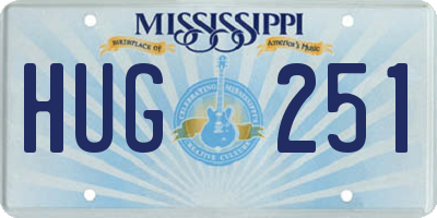 MS license plate HUG251