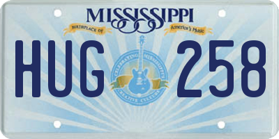 MS license plate HUG258