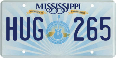 MS license plate HUG265