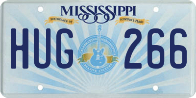 MS license plate HUG266