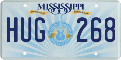 MS license plate HUG268