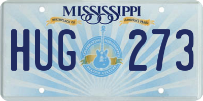 MS license plate HUG273