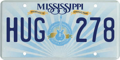 MS license plate HUG278