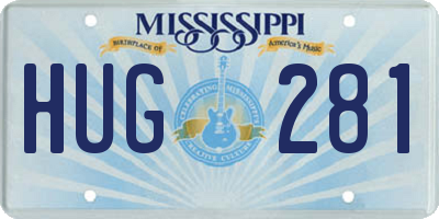 MS license plate HUG281