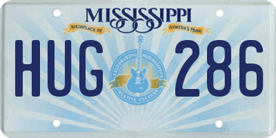 MS license plate HUG286