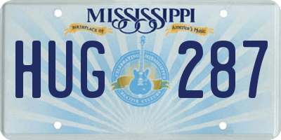 MS license plate HUG287
