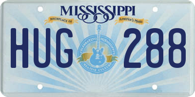 MS license plate HUG288