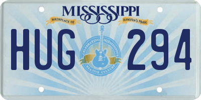 MS license plate HUG294