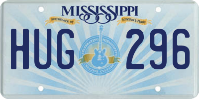 MS license plate HUG296