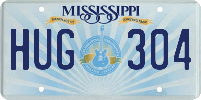 MS license plate HUG304