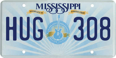 MS license plate HUG308