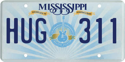 MS license plate HUG311