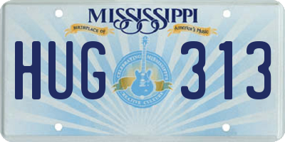 MS license plate HUG313