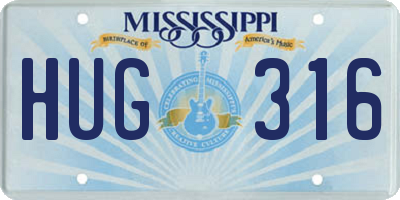 MS license plate HUG316