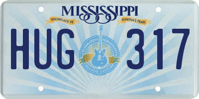 MS license plate HUG317