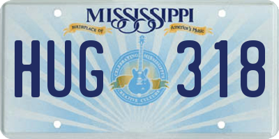 MS license plate HUG318