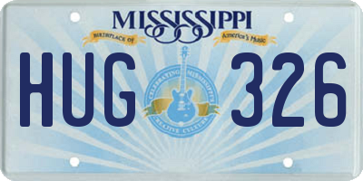 MS license plate HUG326