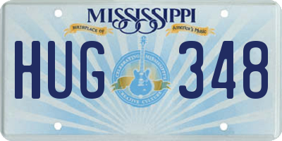 MS license plate HUG348