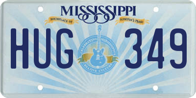 MS license plate HUG349