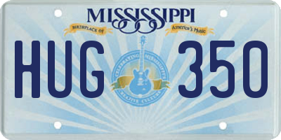 MS license plate HUG350