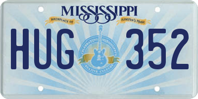 MS license plate HUG352