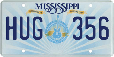 MS license plate HUG356