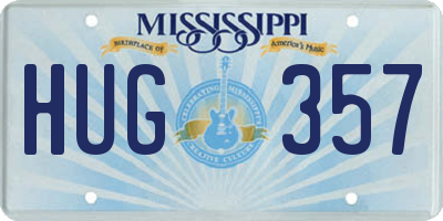 MS license plate HUG357