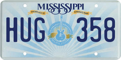 MS license plate HUG358