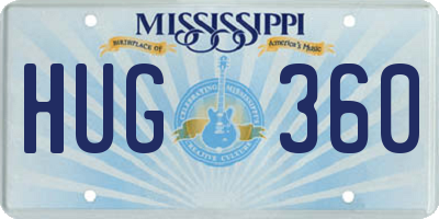 MS license plate HUG360