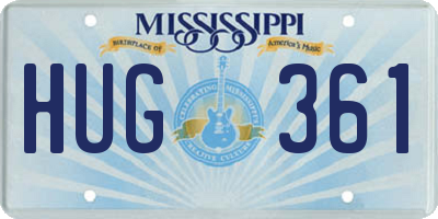 MS license plate HUG361