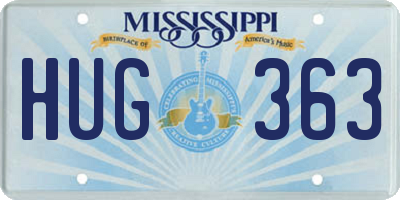 MS license plate HUG363
