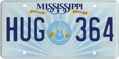 MS license plate HUG364