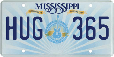 MS license plate HUG365