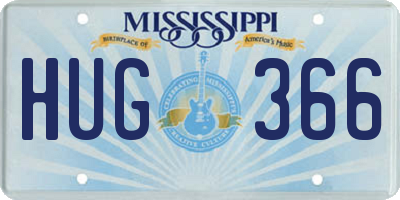 MS license plate HUG366