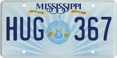 MS license plate HUG367