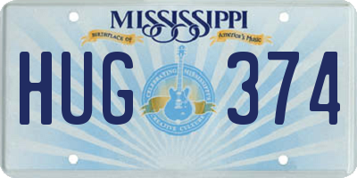MS license plate HUG374