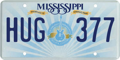 MS license plate HUG377