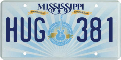 MS license plate HUG381