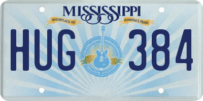 MS license plate HUG384