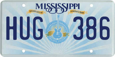 MS license plate HUG386