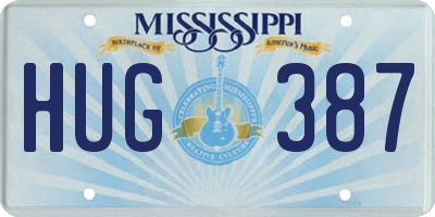 MS license plate HUG387