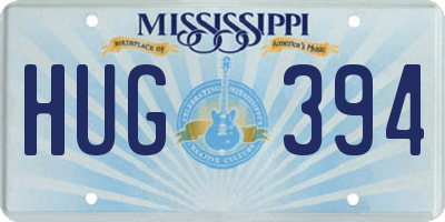 MS license plate HUG394