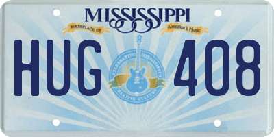 MS license plate HUG408