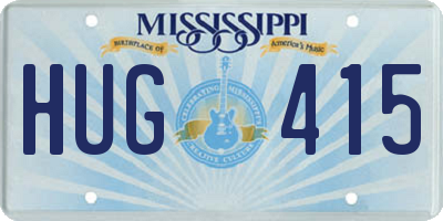 MS license plate HUG415