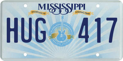 MS license plate HUG417