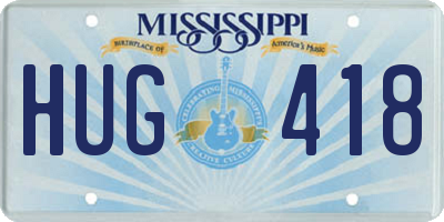 MS license plate HUG418