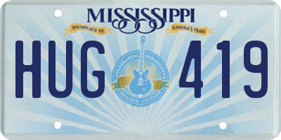 MS license plate HUG419