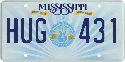 MS license plate HUG431